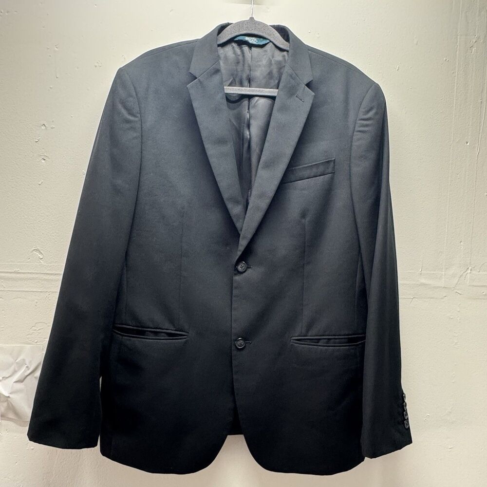 Perry Ellis Sport Coat Mens 44R Black Blazer Suit Jacket 2 Button Classic Fit